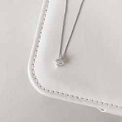 Colar zircônia losango cristal 8mm 40cm