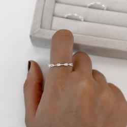 Anel zircônias redondas 2mm