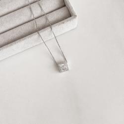 Colar zircônia quadrada com cravejado 9mm 45cm