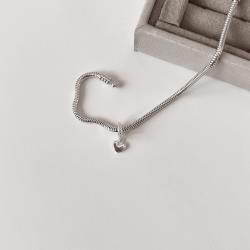 Berloque pingente coração 7mm elo cravejado 