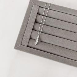 Colar pingente zircônias 15mm 45cm