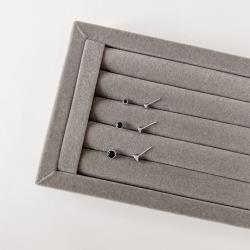 Trio zircônia redonda embutida 3, 4 e 5mm ônix