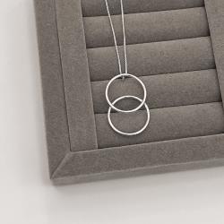 Colar 2 circulos vazados 30mm 45cm