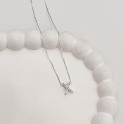 Colar letra X cravejada 9mm 45cm