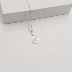 Colar pingente medalha sonhe planeje realize 12mm 40cm