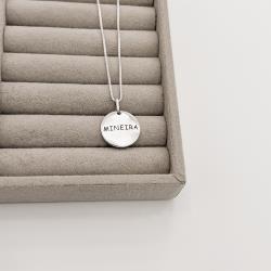 Colar pingente medalha mineira 40+5cm