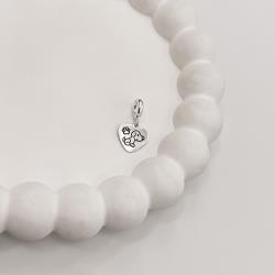 Berloque pingente coração cachorro 11mm resina