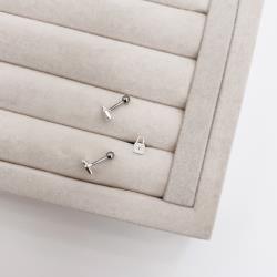 Piercing haste cadeado cravejado 6mm