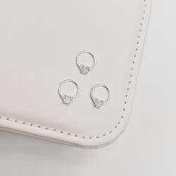 Piercing argola borboleta com zircônias 11mm