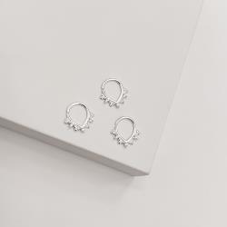 Piercing argola gota rendada com zircônias 9mm