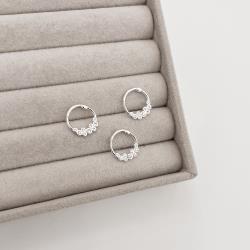 Piercing argola 12mm trava círculos com zircônias orelha esquerda