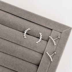 Piercing haste cluster círculos cravejados 14mm