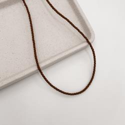 Choker cordão trançado marrom 2mm 40+5cm