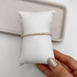 Pulseira cristal perolado 3mm 16cm com alongadora