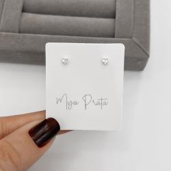 Brinco zircônia coração 3mm