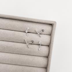 Piercing haste setas cravejadas 13mm