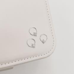 Piercing argola com estrela 8 pontas cravejada 11mm