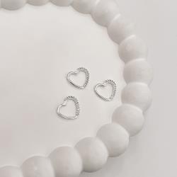 Piercing argola coração trava cravejado10mm orelha esquerda