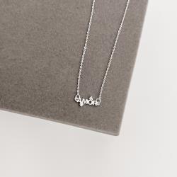 Colar entremeio amor com zircônias 17mm corrente cadeadinho 40+5cm