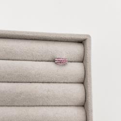 Berloque separador triplo cravejado rosa 10mm