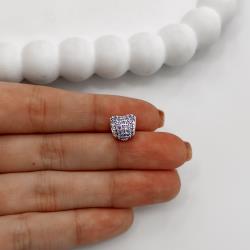 Berloque separador coração cravejado lilás 10mm