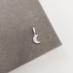 Berloque pingente lua cravejada 10mm