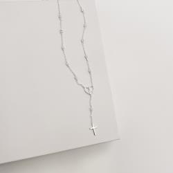 Colar coração Nsa. Sra. Aparecida terço com zircônias 45cm com alongadora