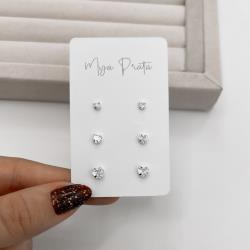 Trio zircônias coração 3, 4 e 5mm