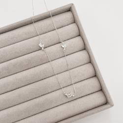 Colar entremeios zircônia oval e redonda 11mm 40+5cm