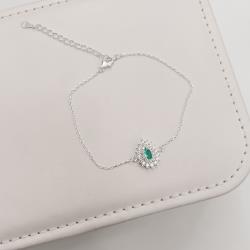 Pulseira entremeio zircônia gota acqua com cravejado 13mm