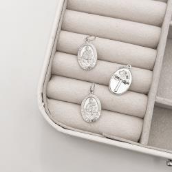 Pingente medalha dupla face Nsa. Sra. do Carmo e cruz 16mm 