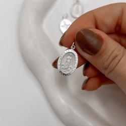 Pingente medalha dupla face Nsa. Sra. da Conceição e cruz 16mm 