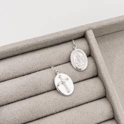 Pingente medalha dupla face Nsa. Sra. Desatadora de Nós e cruz 16mm 