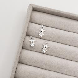 Pingente menina com zircônia coração 9mm