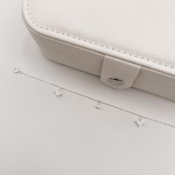 Pulseira pingentes zircônias losango e gota 6mm