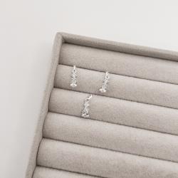 Pingente zircônias redonda e gota 10mm