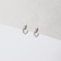 Argola click 10mm cravejada fio quadrado