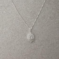 Colar pingente gota toda cravejada 15mm 45cm