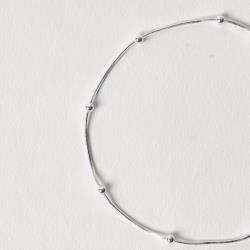 Pulseira corrente rabo de rato com bolas 2.4 19cm