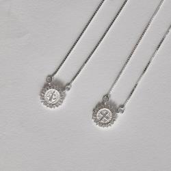 Escapulário medalhas São Bento com zircônias v15 60cm