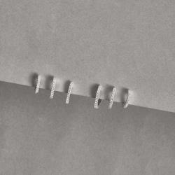 Trio argolas click redonda 9, 10 e 12mm cravejada