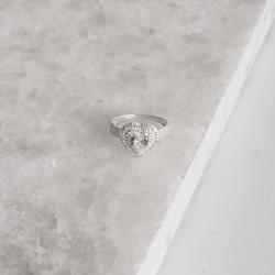 Anel zircônia coração todo cravejado