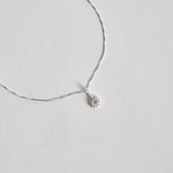 Colar pingente zircônia redonda cristal com cravejado 7mm 45cm