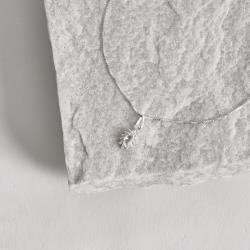 Colar pingente zircônia navete cristal com cravejado 9mm 45cm