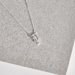 Colar entremeio medalha Nsa.Sra das Graças cravejada 15mm corrente cadeadinho 40+5cm