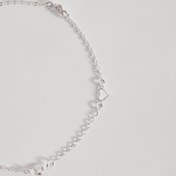 Pulseira entremeios zircônias e coração vazado 6mm 19cm