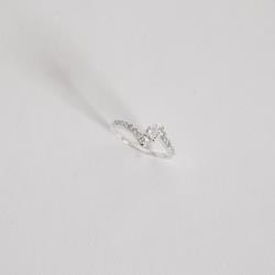 Anel 2 fios curvados cravejados com zircônia