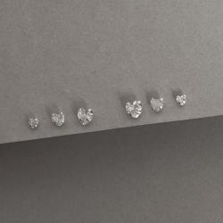 Trio zircônias coração 3, 4 e 5mm