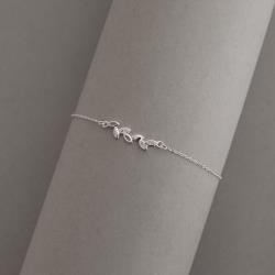 Pulseira entremeio folhas lisas, vazadas e cravejadas 18mm 16+4cm