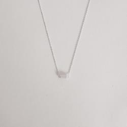 Colar entremeio bastão cravejado 7mm 40+5cm